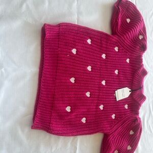 English Factory Pink Heart Pattern Sweater